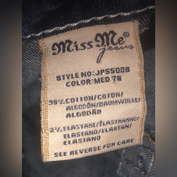 Miss Me Bootcut Stretch Distressed Jeans Rhine/EmJP5500B size 26 Low Rise Curvy - Picture 7 of 10